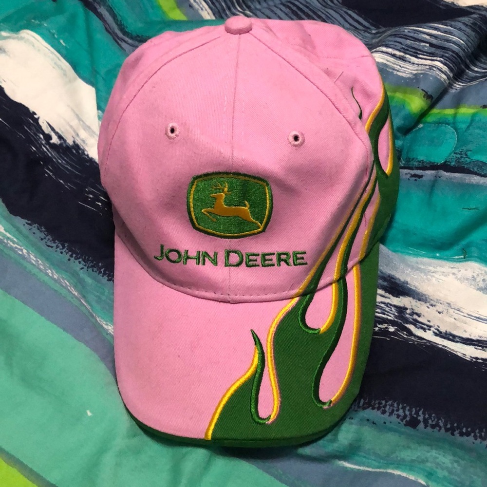Adult pink John Deere hat